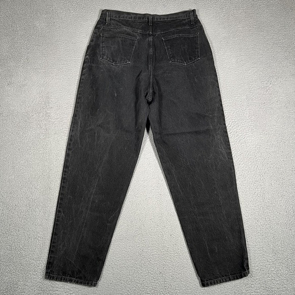 Sasson Jeans Womens 34x32 Black High Waist Relaxed Taper Denim Casual Preppy - Picture 10 of 10